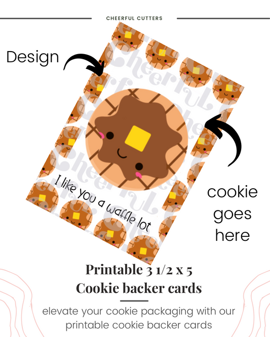 Valentine waffle cookie backer card for packaging  - file download