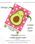Load image into Gallery viewer, Valentine avocado cookie backer card for packaging  - file download

