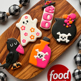 Halloween cookies for cookie decorating class with The Cheerful Baker