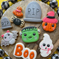 Load image into Gallery viewer, Happy Halloween Cookie Decorating Class and Cookie Cutter Set
