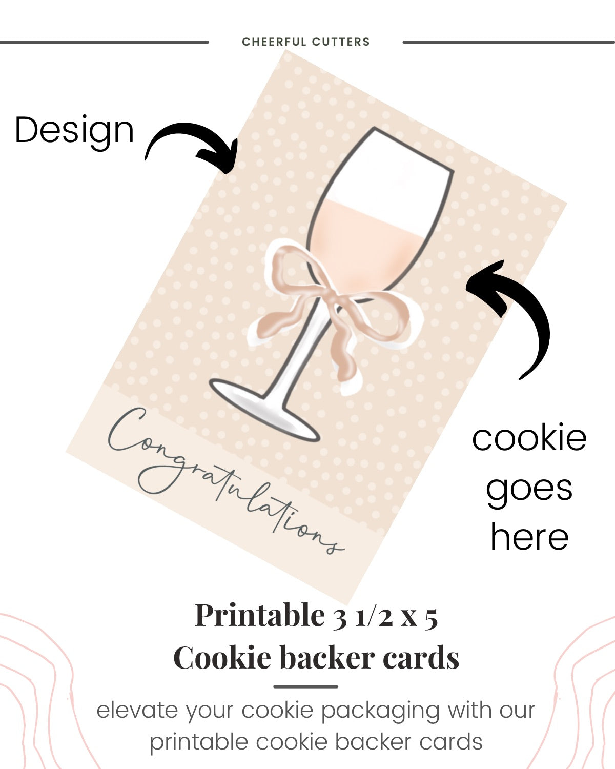 Congratulations cookie backer card for packaging  - file download