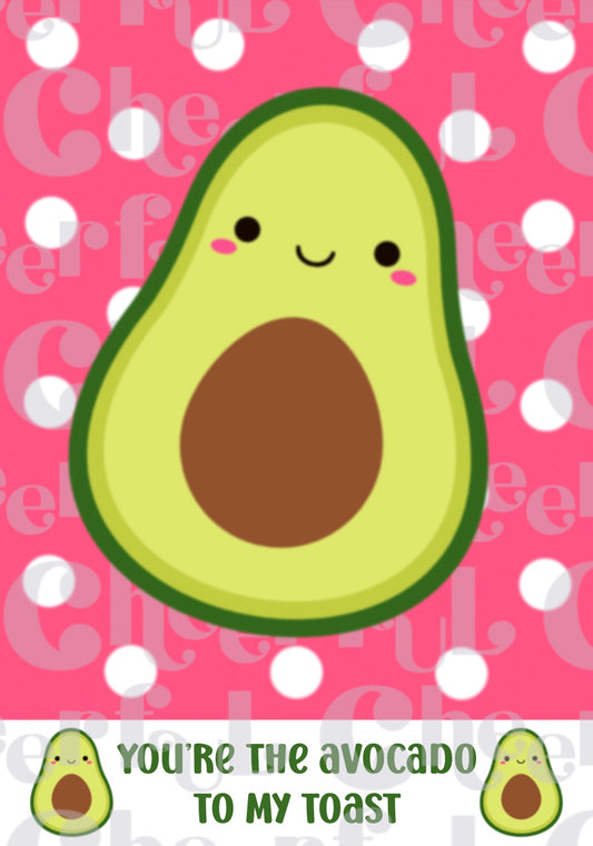 Valentine avocado cookie backer card for packaging  - file download