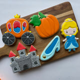 Finished 5 piece Cinderella cookie cutter set