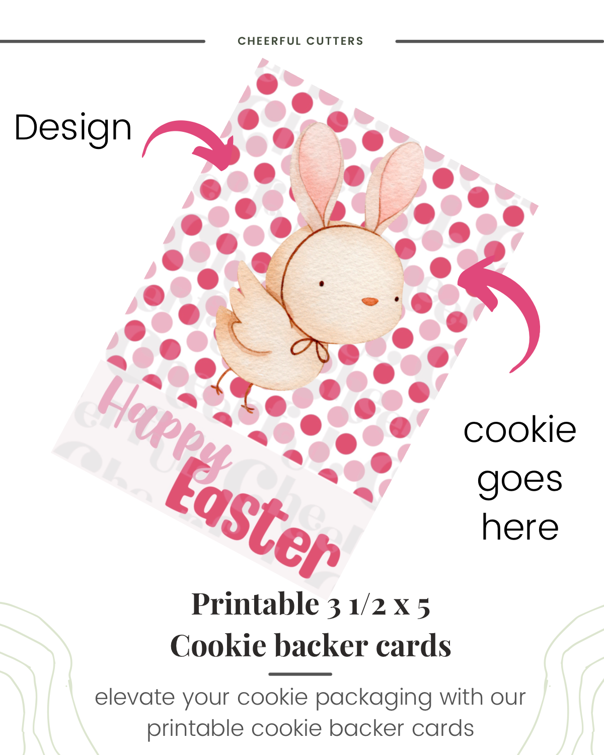 Polka dotted cookie backer card for packaging  - file download