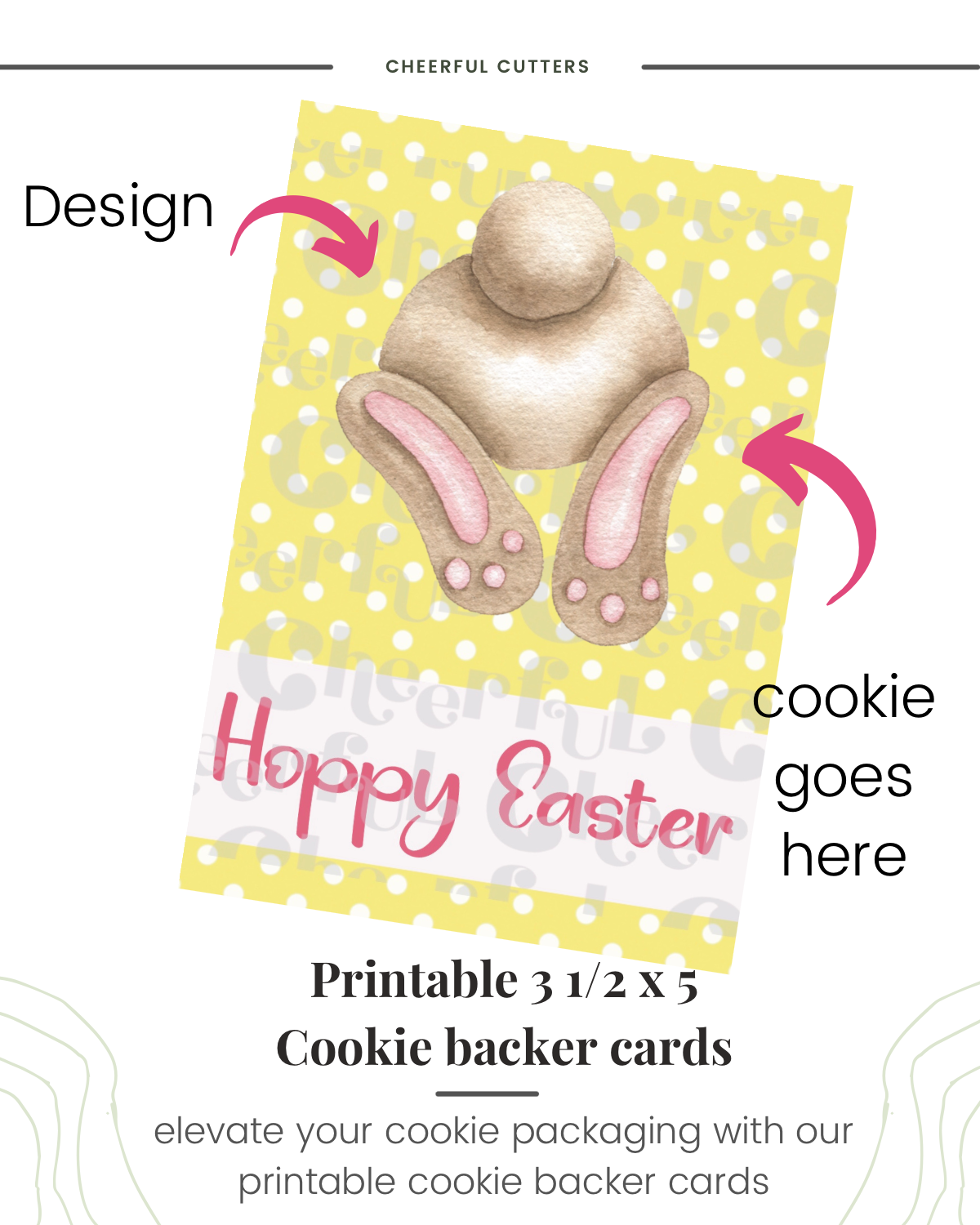 Dotted cookie backer card for packaging  - file download