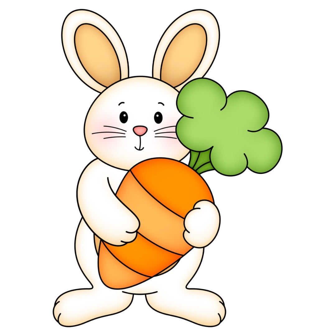 Bunny holding carrot Easter cookie cutter