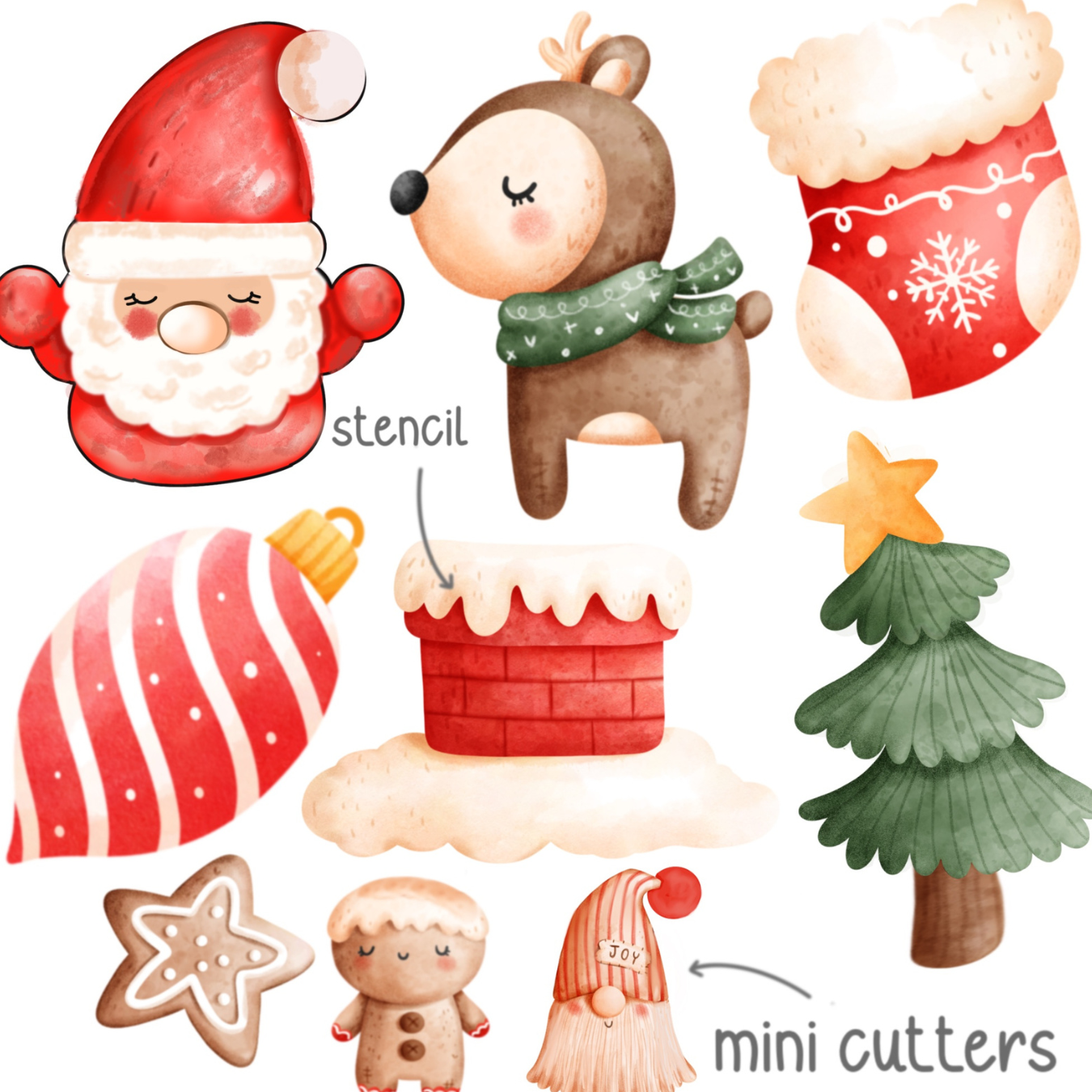 Santa Cookie Cutter Set Clip Art