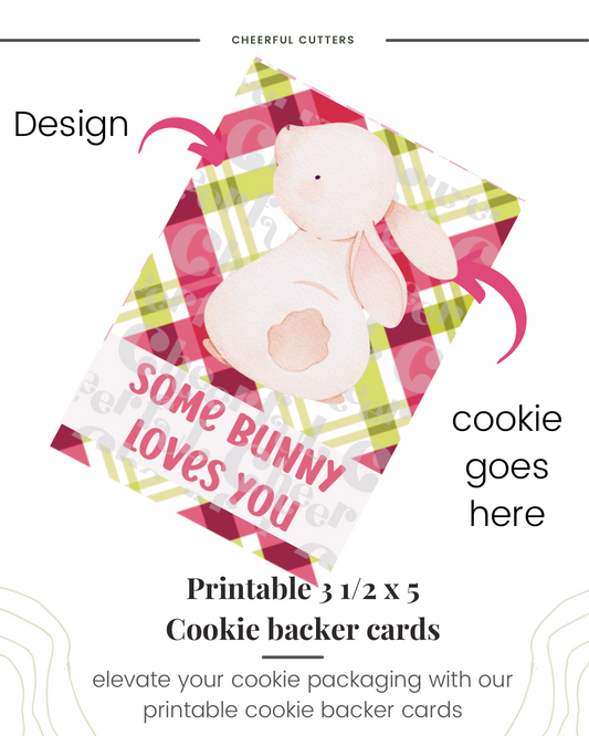 Plaid cookie backer card for packaging  - file download