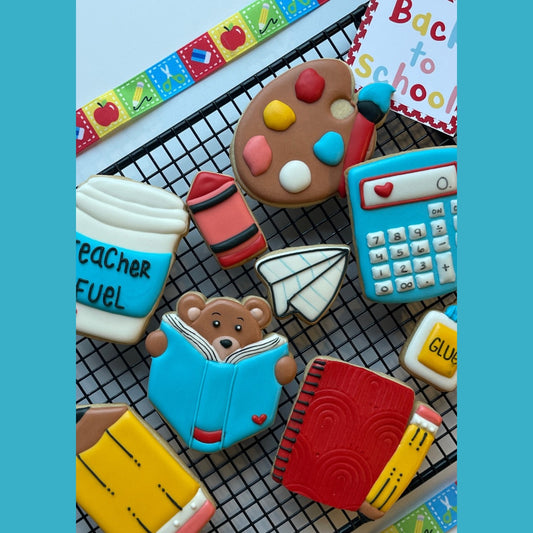 Back to school Cookie Decorating Class and Cookie Cutter Set