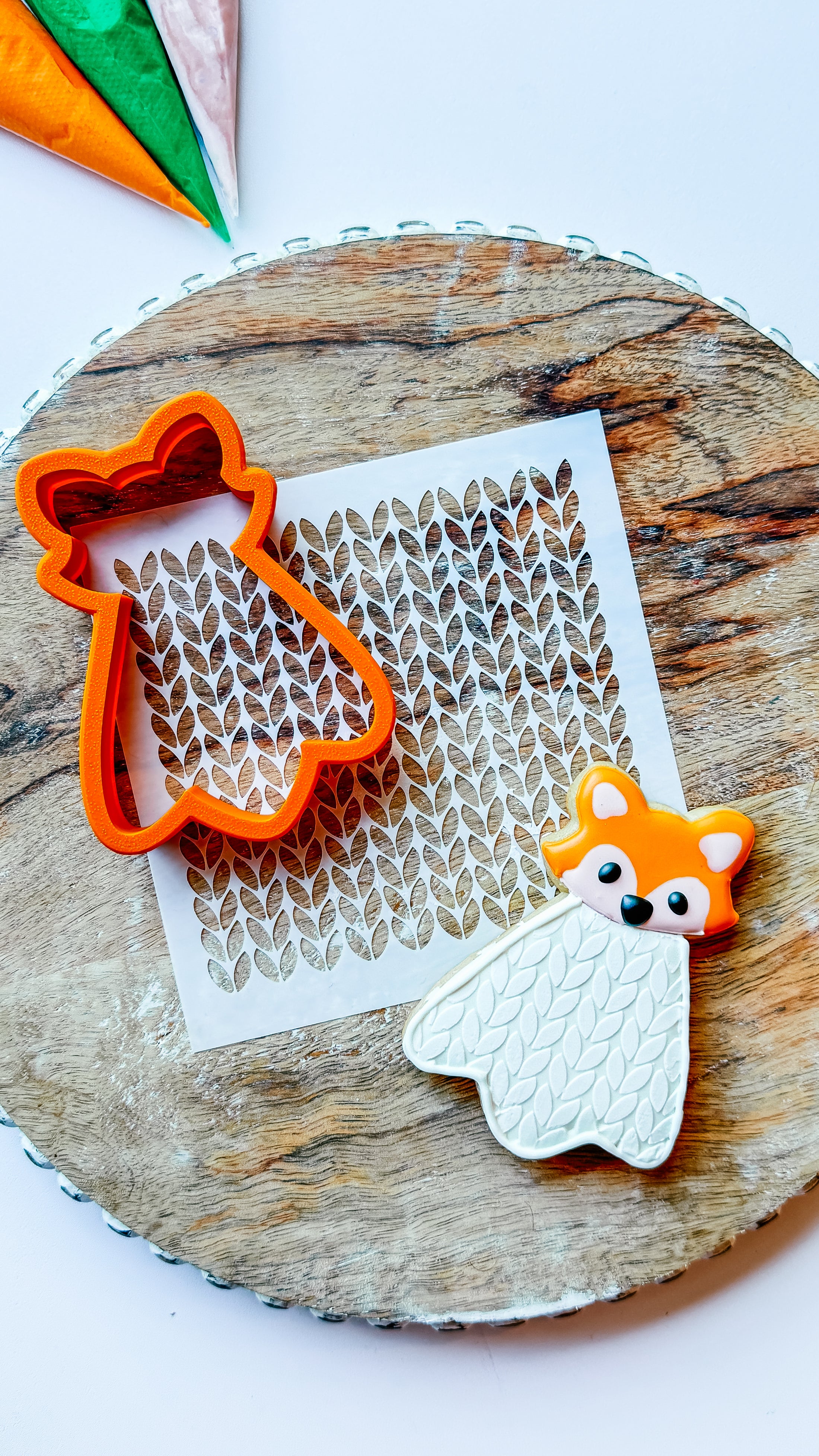 fox cookie with stencil