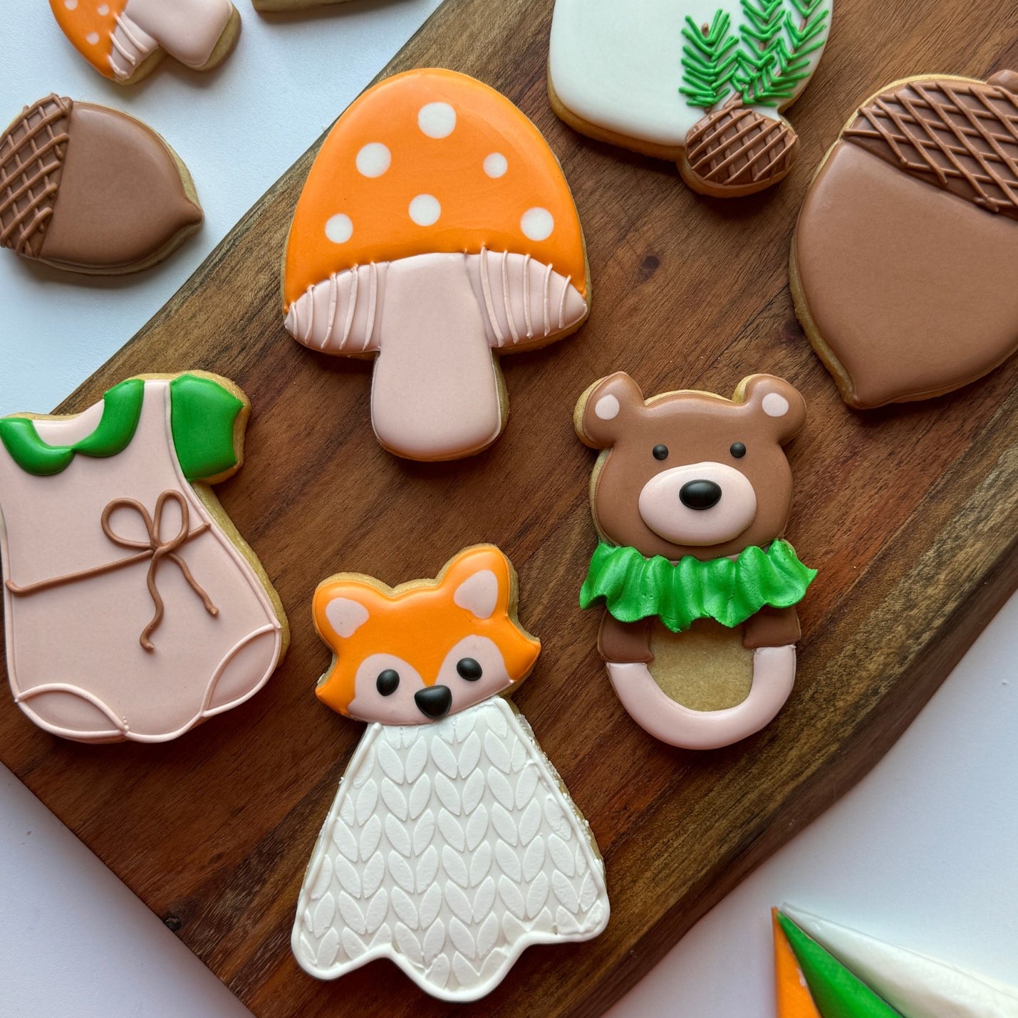 woodland baby shower cookies | The Cheerful Baker