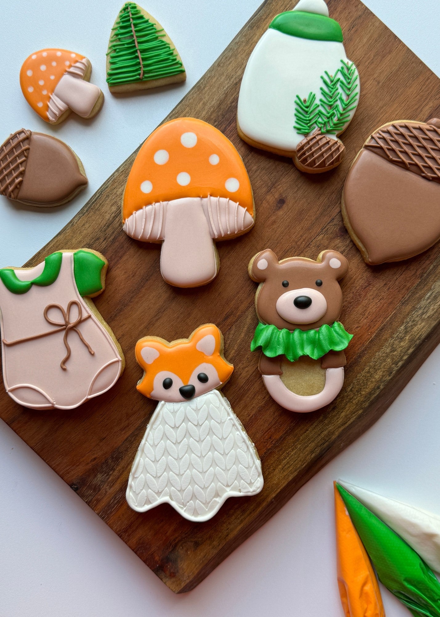 woodland baby shower cookies | The Cheerful Baker