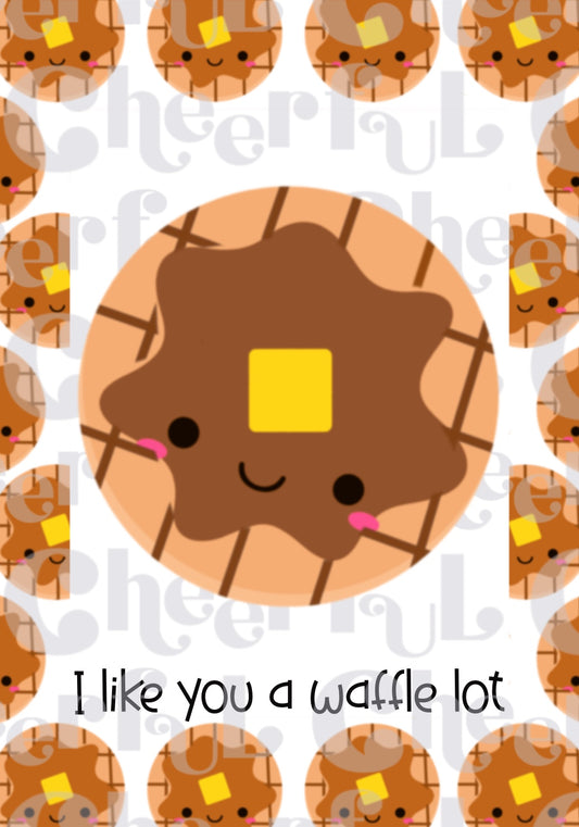 Valentine waffle cookie backer card for packaging  - file download