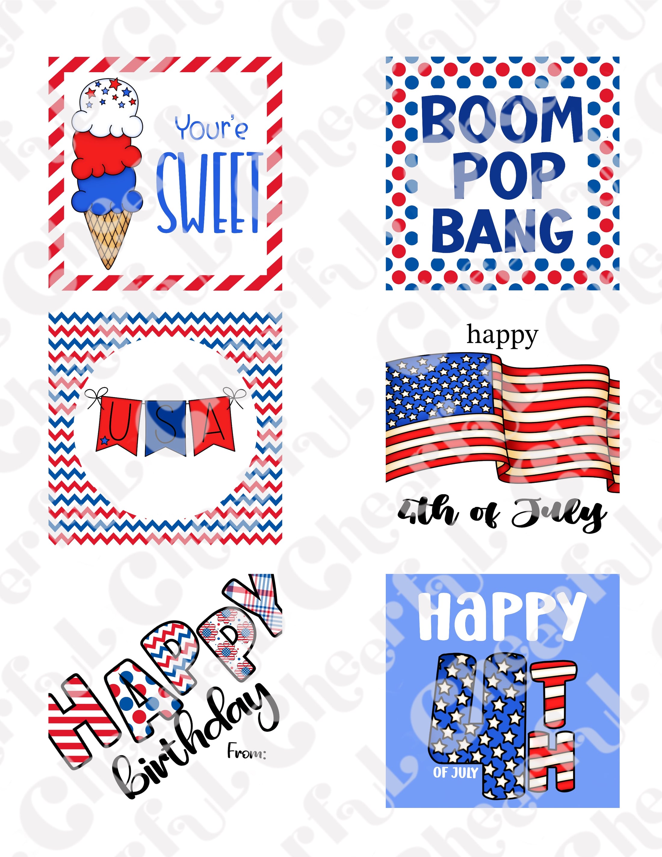 4th of July cookie cutter and stencil set PLUS 4th of July bag tags