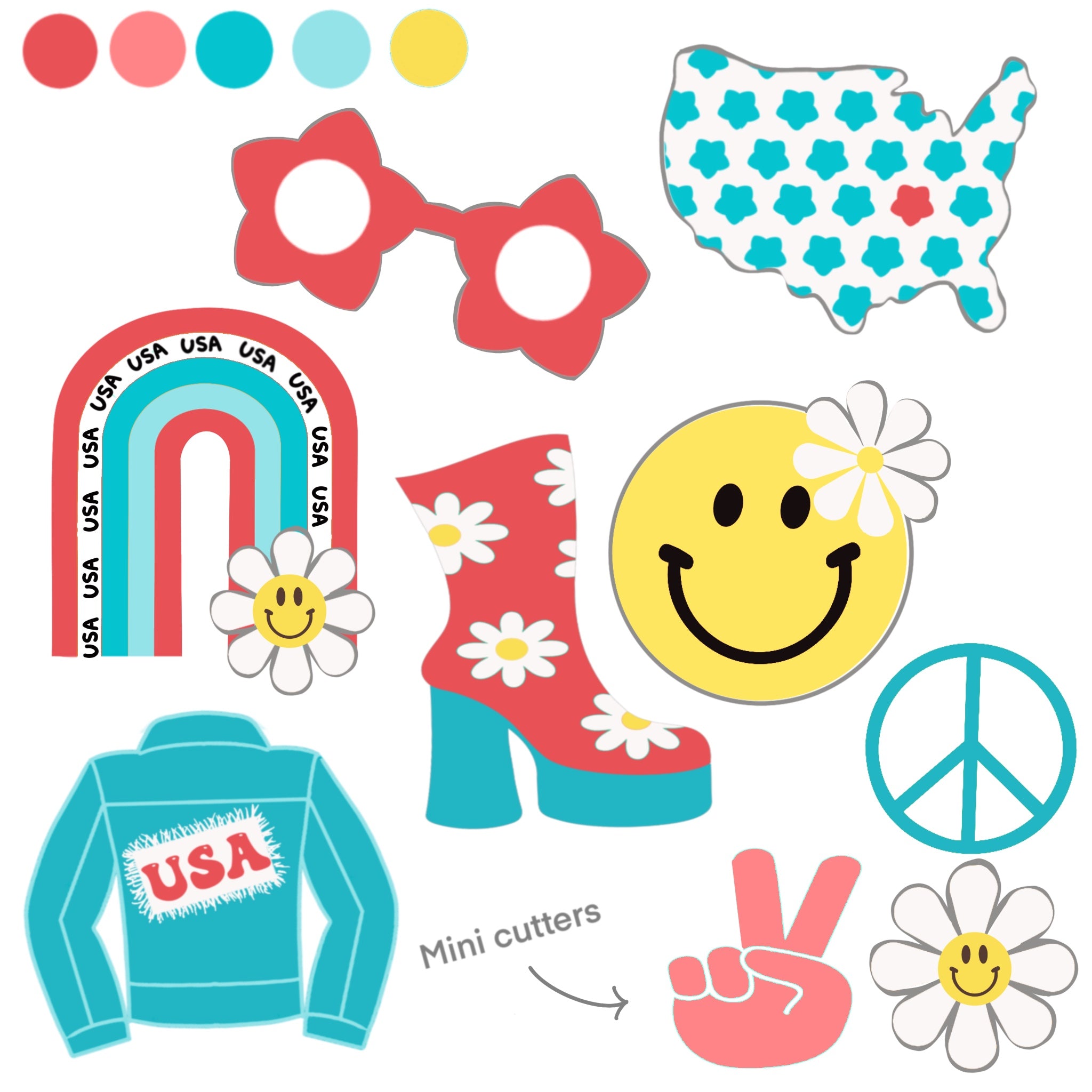 Groovy 4th of July Cookie Cutter Set | The Cheerful Baker