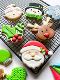 Load image into Gallery viewer, cookie decorating class | christmas cookie class | santa| rudolph| frosty | the cheerfulbaker
