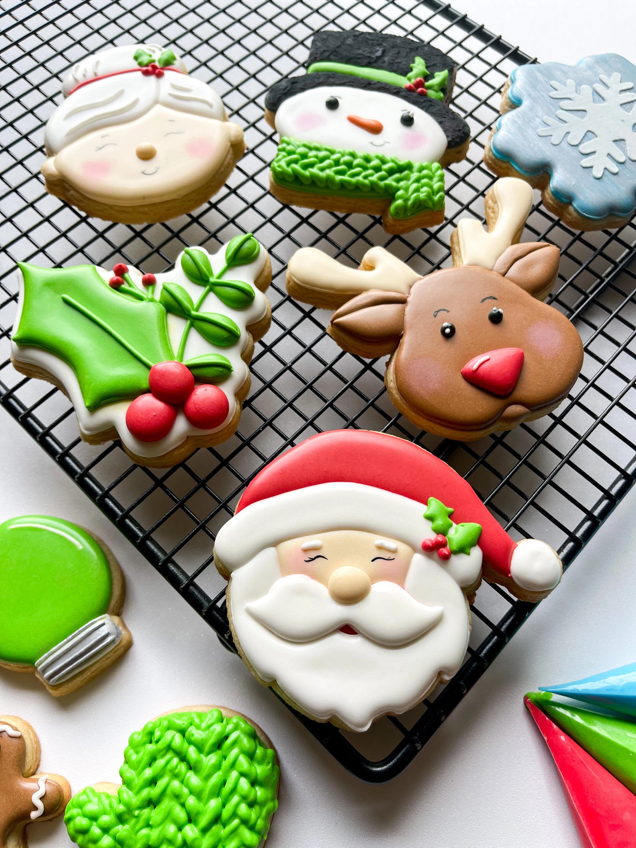 cookie decorating class | christmas cookie class | santa| rudolph| frosty | the cheerfulbaker