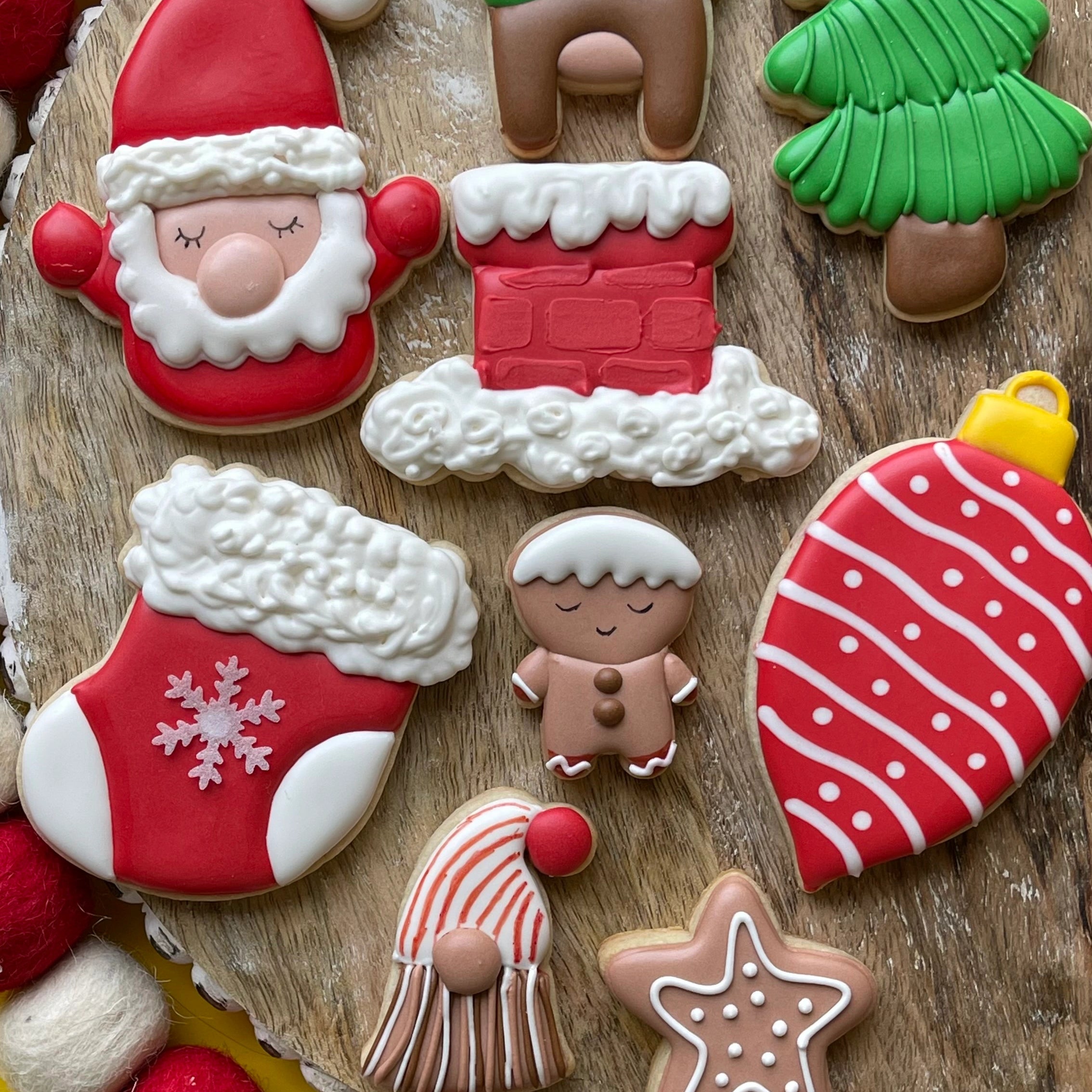 Santa Cookie Cutter Set Decorated Cookies