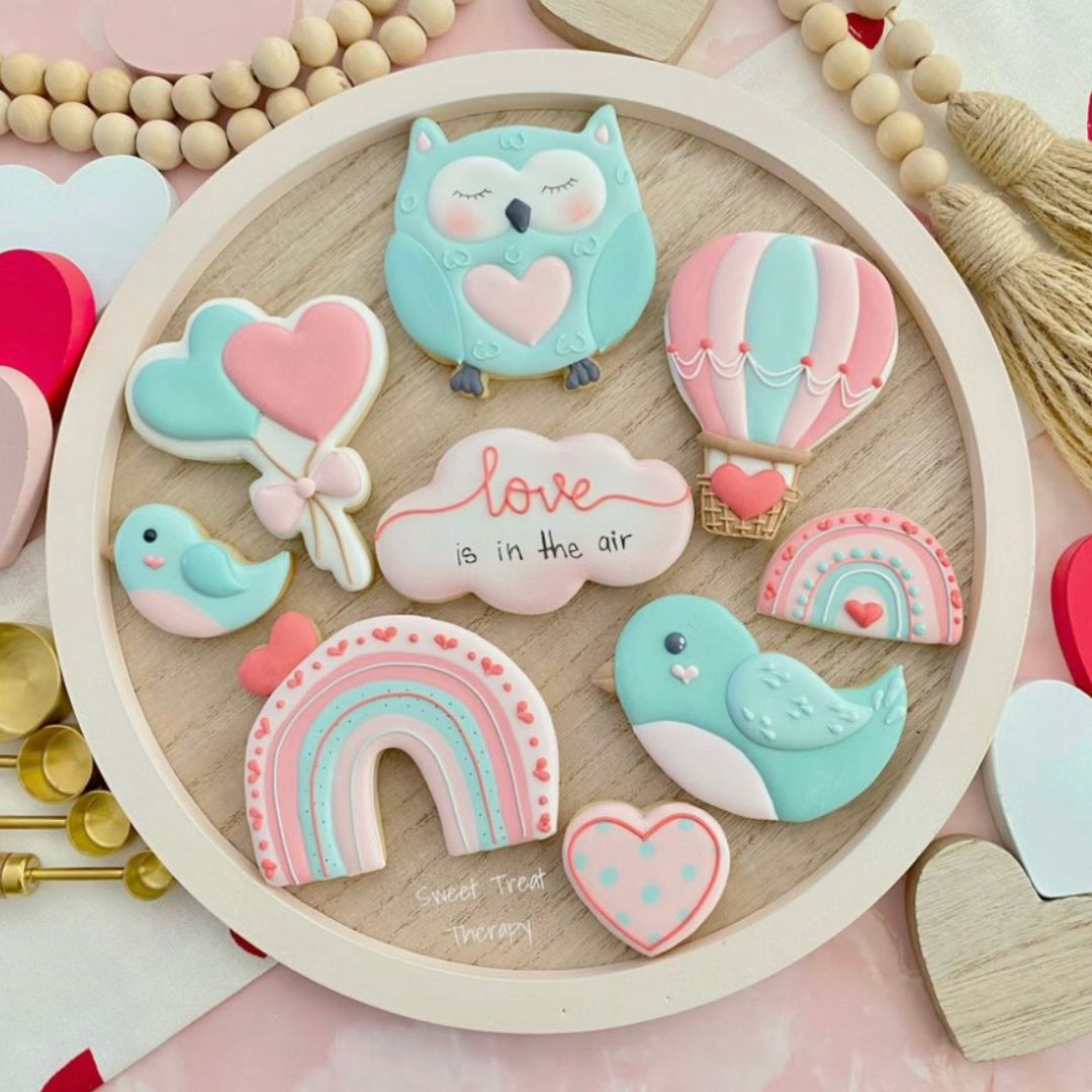 decorated valentines cookies | The Cheerful Baker