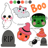 Halloween Cookie Cutter Set Clip Art