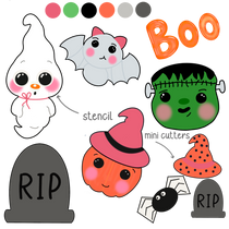 Halloween Cookie Cutter Set Clip Art
