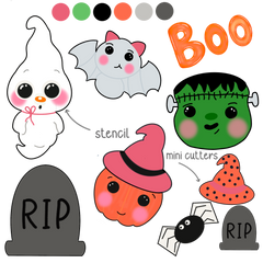 Halloween Cookie Cutter Set Clip Art
