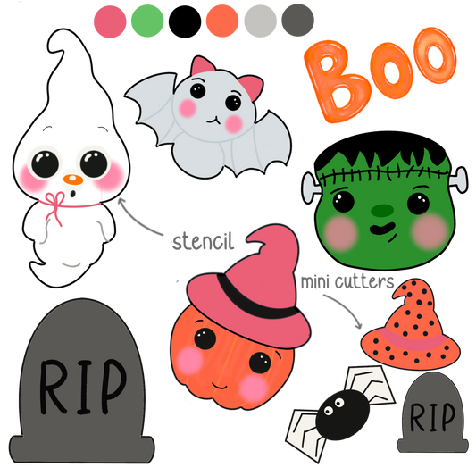 Halloween Cookie Cutter Set Clip Art