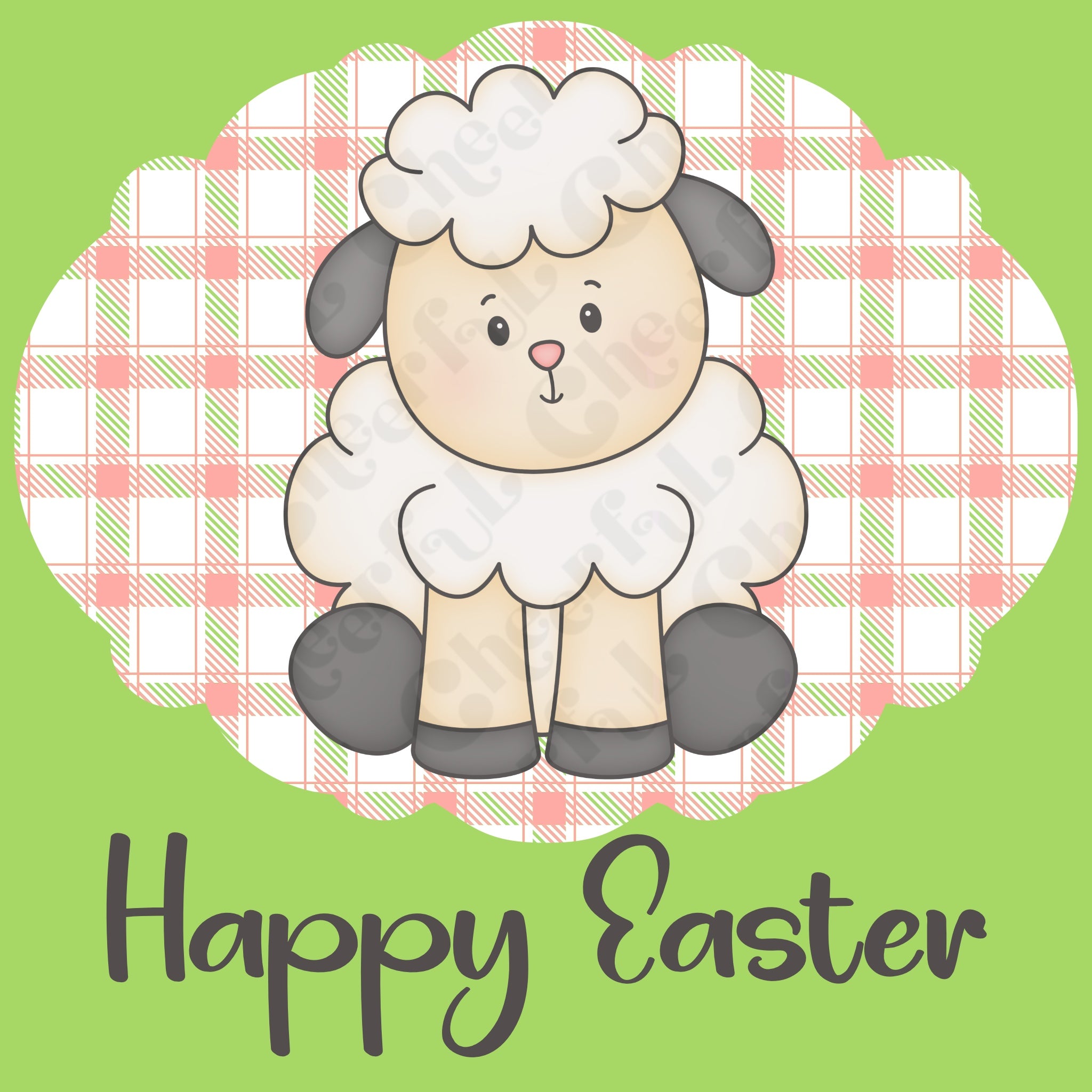 3 inch Easter lamb gift tag for decorated cookies- Digital Download