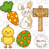 Easter Cookie Cutter Set- Bunny, Easter Egg, Sign/Cross, Carrot and Chick