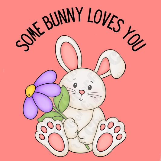 3 inch Some Bunny Loves you Easter gift tag for decorated cookies Digital Download