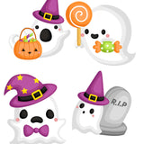 Large ghost hat royal icing transfer sheet