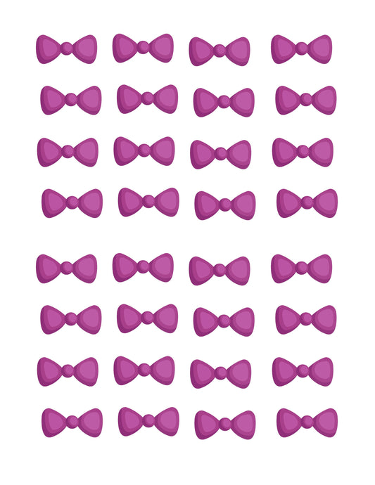 Bow tie royal icing transfer sheet set