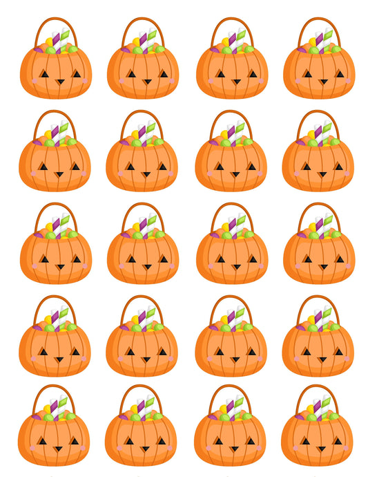 Pumpkin treat bag royal icing transfer sheet set