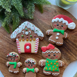 Cheerful gingerbread family cookie cutter set