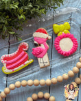 Load image into Gallery viewer, Santa Flamingo Cookie Cutter 4 inches tall
