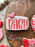 Load image into Gallery viewer, Baby plaque cookie cutter and stencil set
