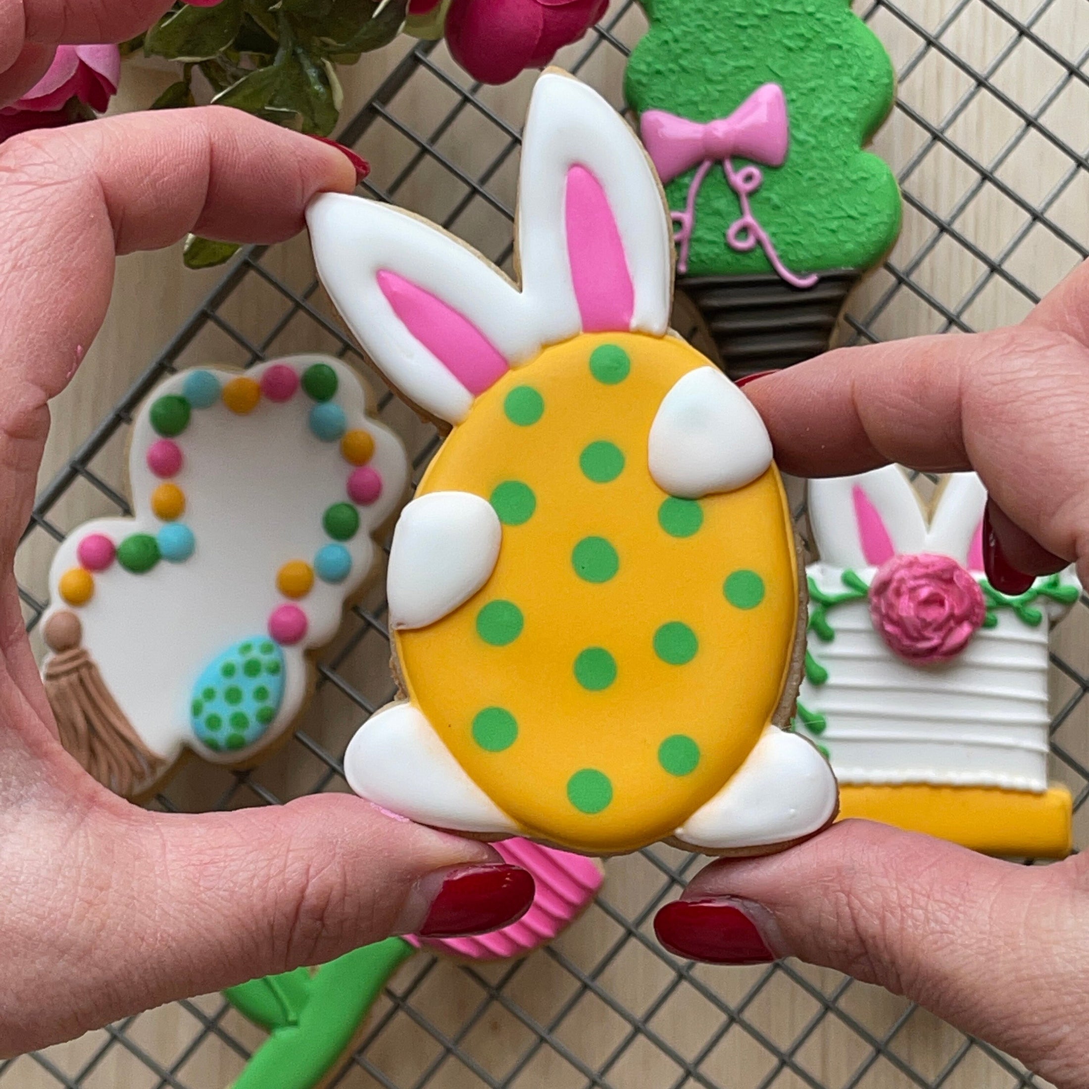 Easter bunny with Easter egg cookie cutter