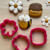 3 mini bee cookie cutter set