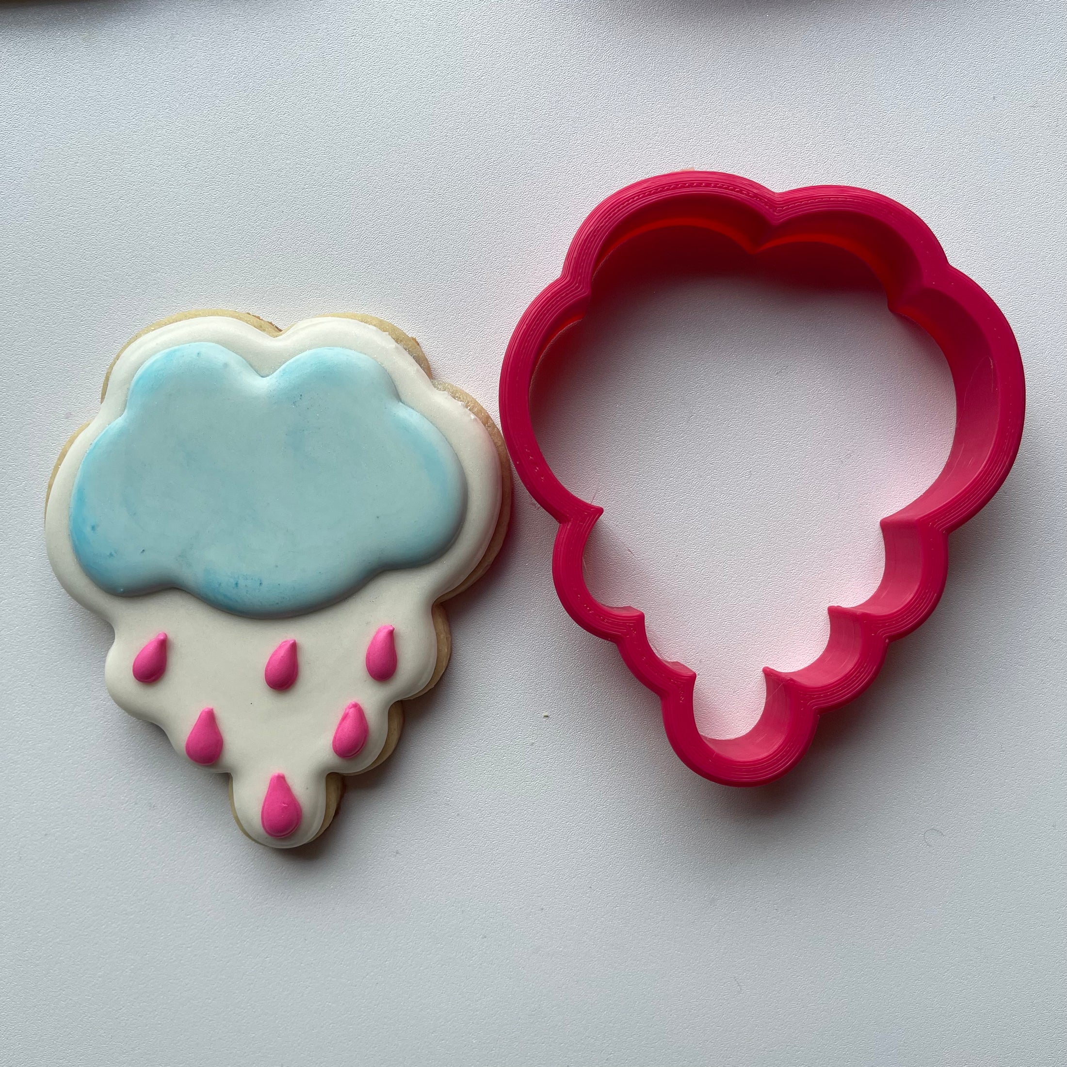 Rain cloud cookie cutter