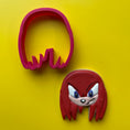 Load image into Gallery viewer, Knuckles from Sonic The Hedgehog face 3.5  inch cookie cutter
