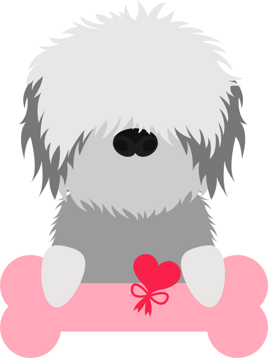 Sheep dog Valentine’s Day cookie cutter