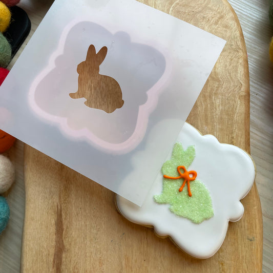 Plaque Cookie cutter and Easter bunny stencil
