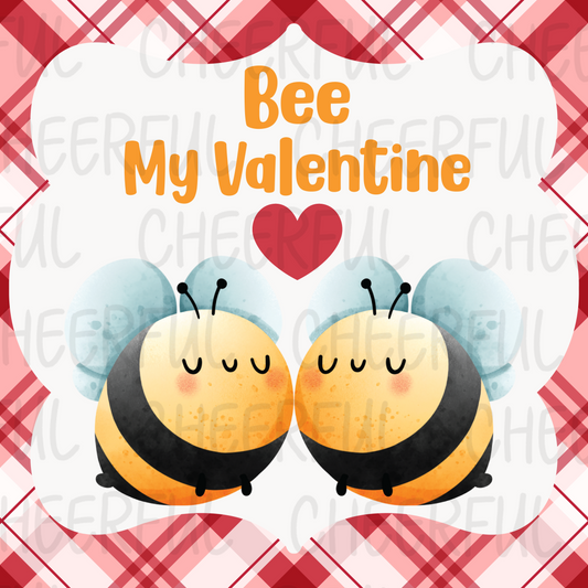 Valentine’s Day Bee my Valentine gift tag for decorated cookies Digital Download