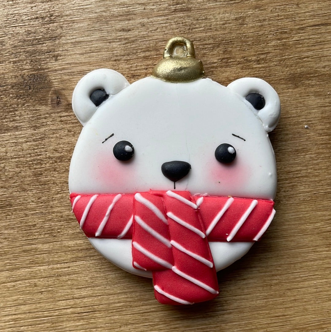 Finished 3.5 inch bear ornament cookie cutter