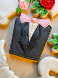 Load image into Gallery viewer, Tux with bow tie cookie cutter
