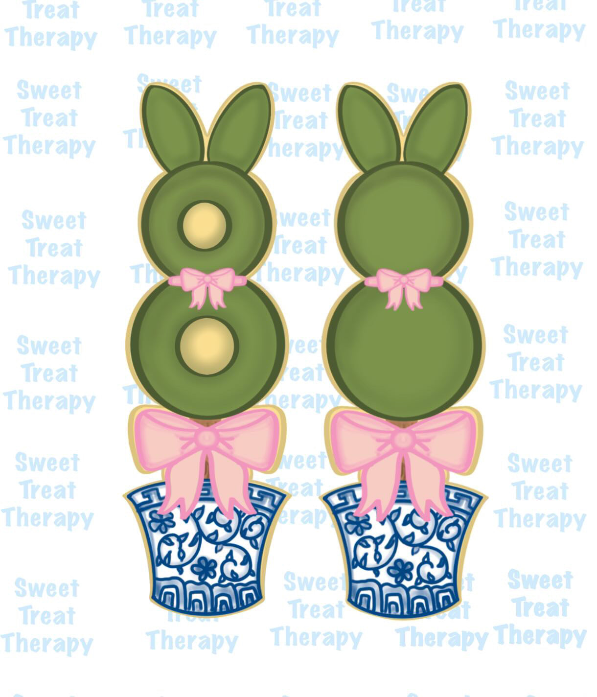 Spring bunny topiary cookie cutter