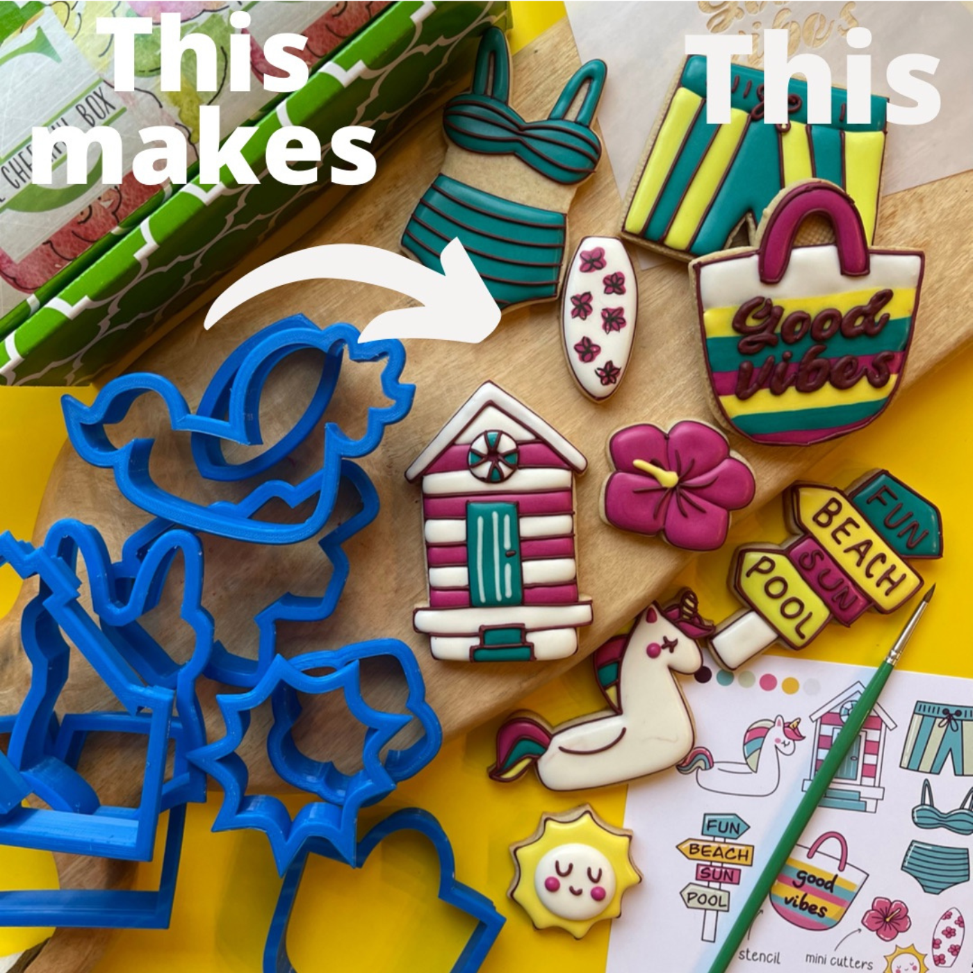 Summer Fun Cookie Decorating Class and Cookie Cutter Set